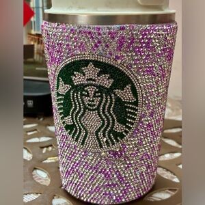 Stunning Luxury  Crystal Rhinestone Tumbler  - Purple & white